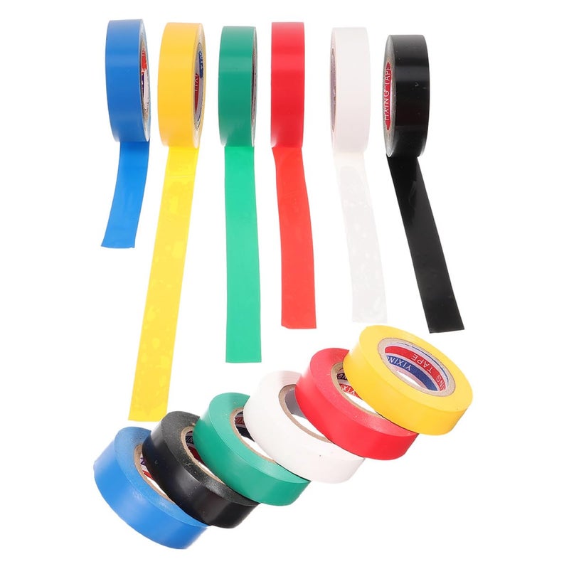 Unomor 12 لفات شريط كهربائي PVC ملون شريط عازل متعدد الاستخدامات للأسلاك - Image 1